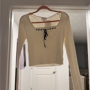 Elegant Cream Long Sleeve Top